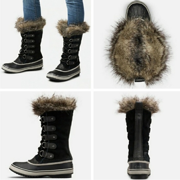NWT Sorel Joan of Artic Boots in Black Quarry Size 9 - Picture 2 of 7